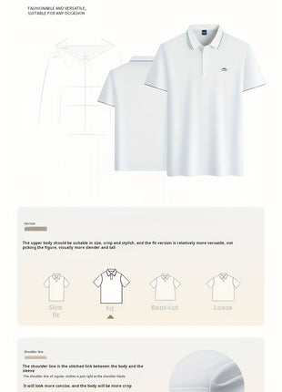 Men’s Cool Summer Short Sleeve T-Shirt – Ice Smooth Fiber Fabric with High Frequency Craft Logo (Style K5210004556)