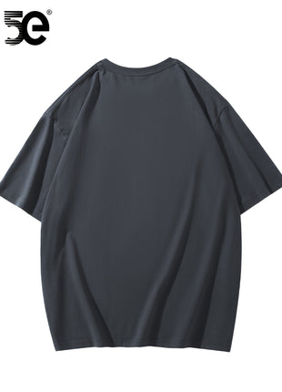 5E Men’s Casual T-Shirt – 100% Cotton Crew Neck Tee with Motorcycle Print – Heavyweight 230gsm Knit Fabric