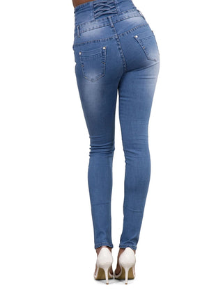Women’s High-Waist Black Skinny Jeans – Push-Up Stretch Denim Pants – Slim Fit Vintage Pencil Style for a Flattering Look