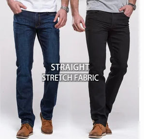 Men’s Bootcut Jeans – Slim Fit, Slightly Flared Stretch Denim – Classic Designer Style in Blue or Black
