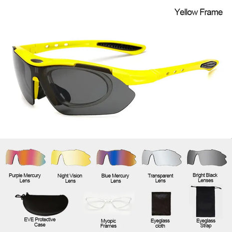 Cycling Glasses For Men's Women Men Outdoor Sports Bicycle Sunglasses MTB Road Goggles Eyewear 5 Lens Bike Equipment Driving