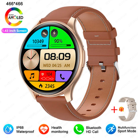 2025 Smartwatch with 1.43" AMOLED HD Display – Bluetooth Calling – For Men & Women – Compatible with Xiaomi & Huawei