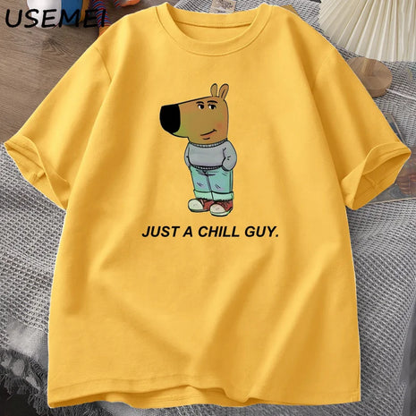 Just a Chill Guy Graphic T-Shirt for Men – Funny Meme Design, Casual Cotton Tee – Short Sleeve Comfort Fit