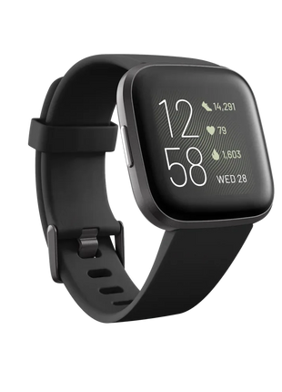 Fitbit Versa 2 Health & Fitness Smartwatch – Heart Rate Monitor, Built-in Alexa, Music Control, Sleep & Swim Tracking – Black/Carbon