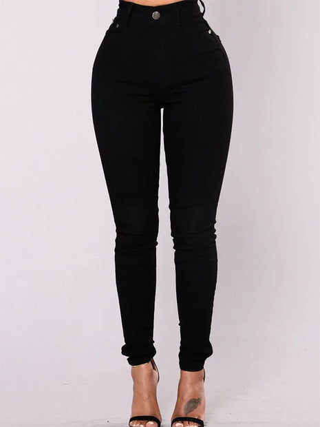 2024 Women’s Stretch Skinny Jeans – Vintage Denim with Straight-Leg Fit – Fashionable Hip-Hugging Streetwear Trousers