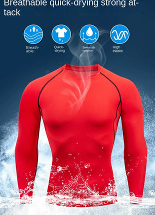 Men’s Long Sleeve Workout T-Shirt – Fitness & Running Sportswear Top for Spring and Autumn – Outdoor Activewear