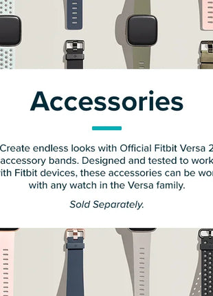 Fitbit Versa 2 Health & Fitness Smartwatch – Heart Rate Monitor, Built-in Alexa, Music Control, Sleep & Swim Tracking – Black/Carbon
