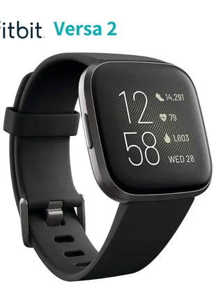 Fitbit Versa 2 Health & Fitness Smartwatch – Heart Rate Monitor, Built-in Alexa, Music Control, Sleep & Swim Tracking – Black/Carbon
