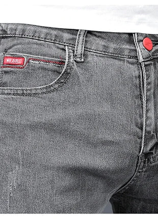 2024 Men’s Cotton Stretch Jeans – Slim Straight Fit Business Casual Denim – Trendy & Comfortable in Blue or Grey