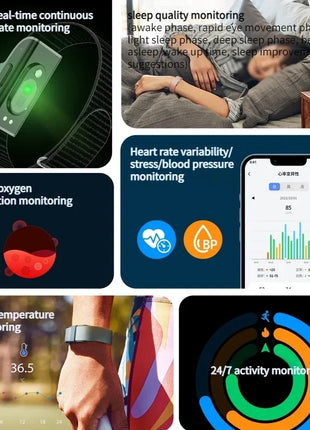 Smart Bracelet – Heart Rate & Blood Pressure Monitor, Pedometer, and Fitness Tracker – For Men & Women