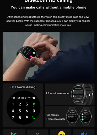 2025 Bluetooth Calling Smartwatch – 1.43" AMOLED HD Display – Compatible with Xiaomi & Huawei – For Men & Women