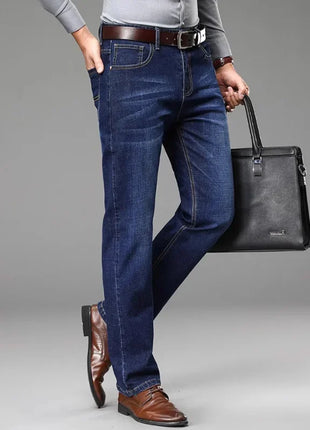 2024 Autumn/Winter Men’s Jeans – High-Quality Stretch Denim with Washed Finish – Thickened, Durable Pants (Sizes 28–40)