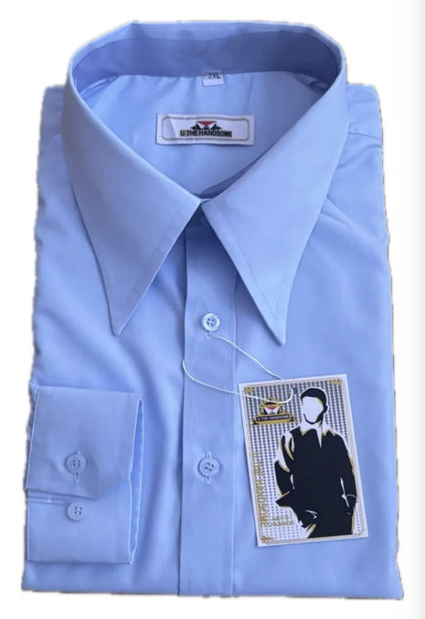 Men’s Retro Long-Pointed Collar Shirt – Custom Design with Trendy Vintage Look – Authentic Classic Style