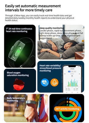 Smart Bracelet – Heart Rate & Blood Pressure Monitor, Pedometer, and Fitness Tracker – For Men & Women