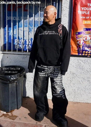 Y2K Vintage American-Style Letter Print Jeans – Unisex Wide-Leg Streetwear Denim – Gothic, Harajuku, and Hip-Hop Inspired