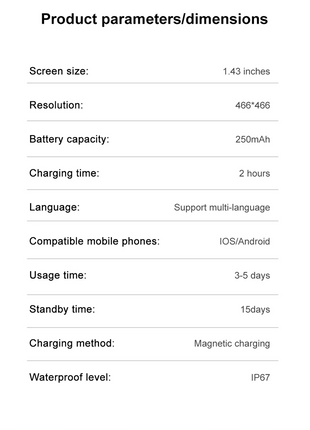 2025 Bluetooth Calling Smartwatch – 1.43" AMOLED HD Display – Compatible with Xiaomi & Huawei – For Men & Women