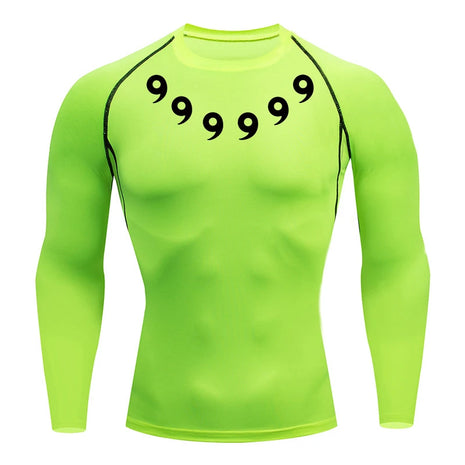 Men’s Printed Compression Shirt – Quick-Dry Athletic Base Layer for Gym, Running, and Training – Rash Guard Undershirt
