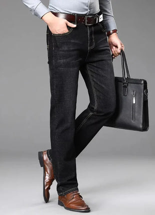 2024 Autumn/Winter Men’s Jeans – High-Quality Stretch Denim with Washed Finish – Thickened, Durable Pants (Sizes 28–40)